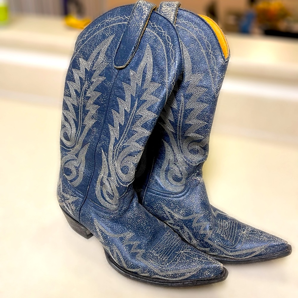 Old Gringo Crackled Blue Cowgirl boots